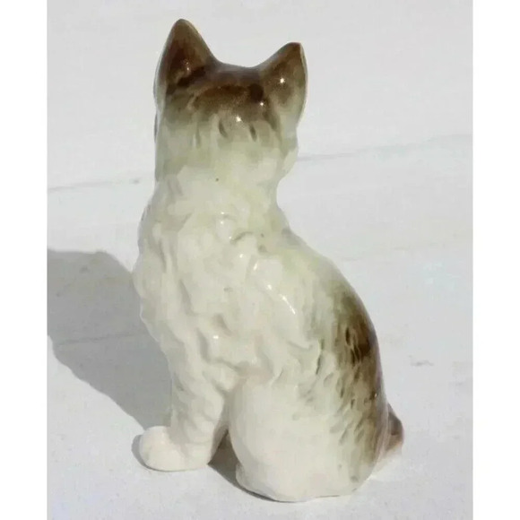 Vintage Brown Cat Figurine Porcelain Figurine Statue - Made in Japan - Picture 2 of 2
